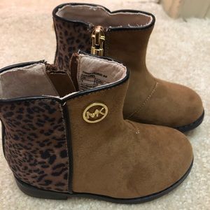 Kids Michael Kors leopard boots booties